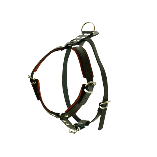 Skórzane szelki na obronę z podszyciem