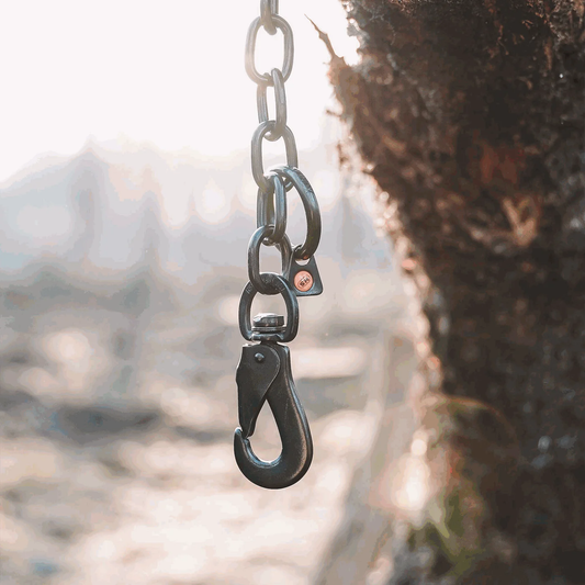 Chain with carabiner stainless steel 3mm