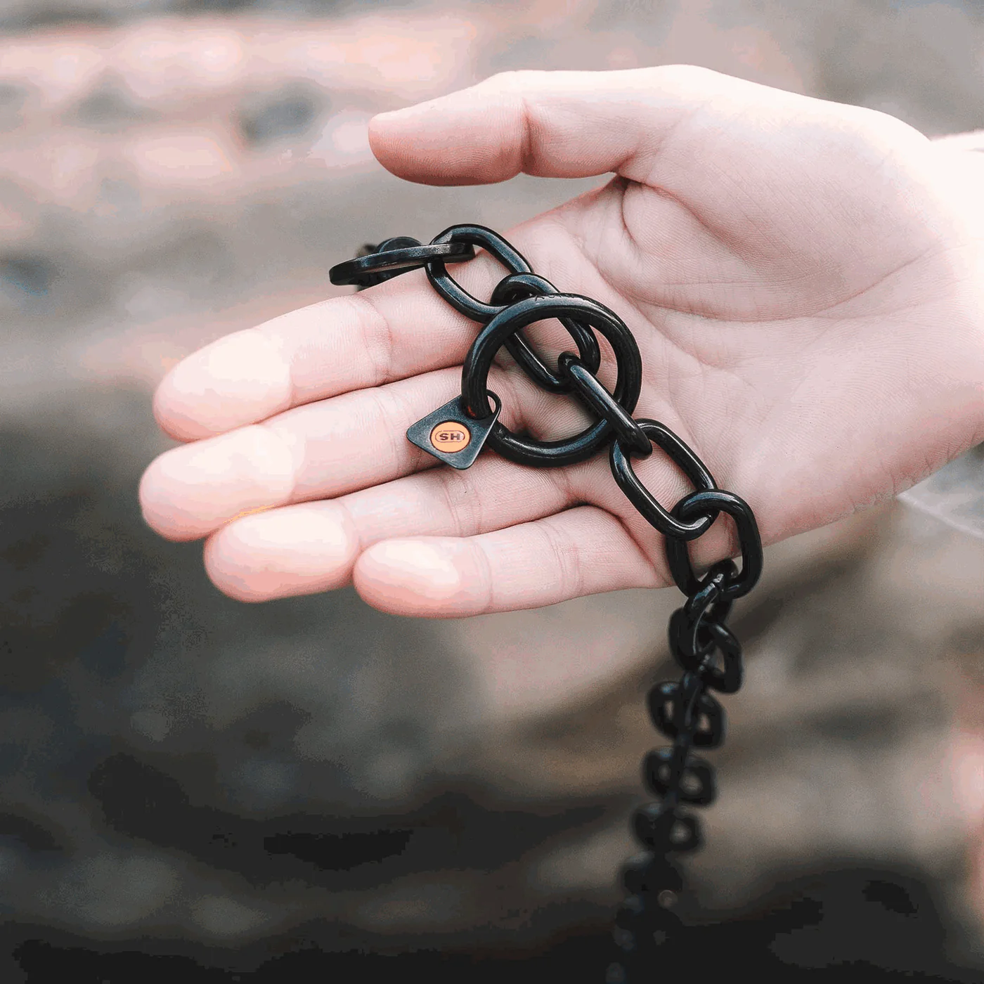 Chain with carabiner stainless steel 3mm