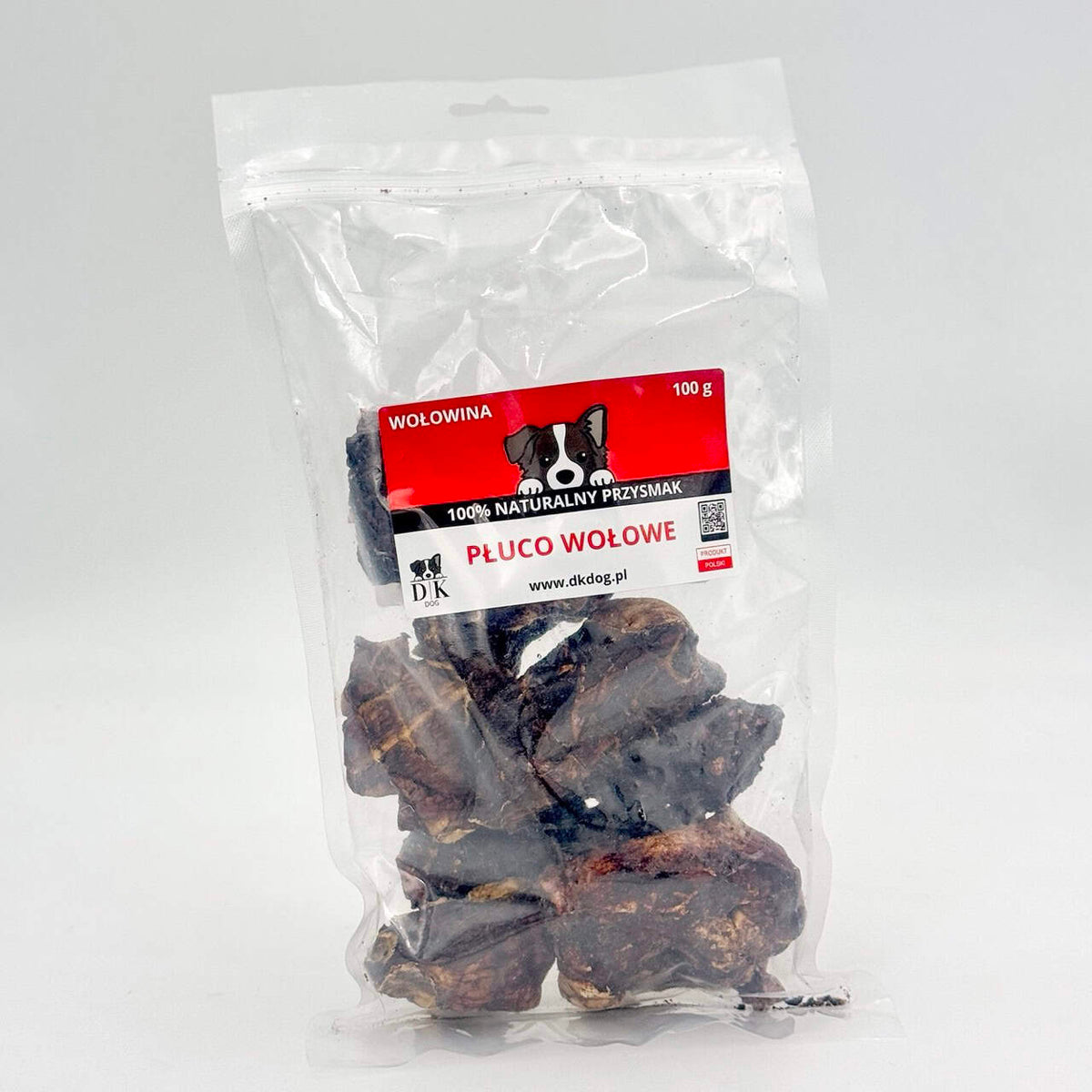 Gryzak naturalny dla psa DK DOG - płuco wołowe - 100 g