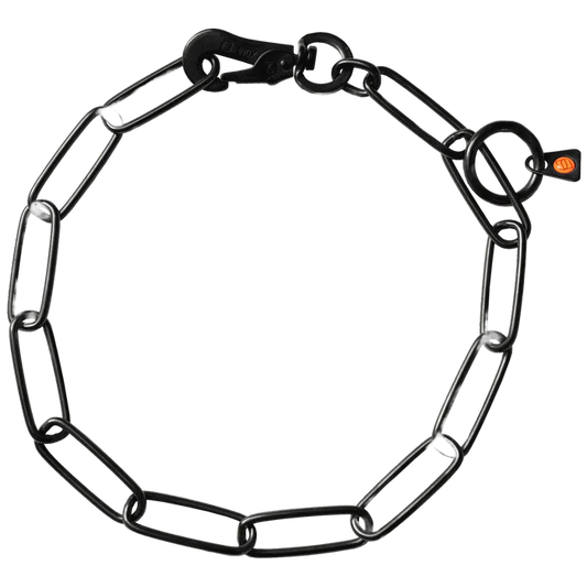 Łańcuszek z karabińczykiem stal nierdzewna czarny 3 mm długie ogniwo