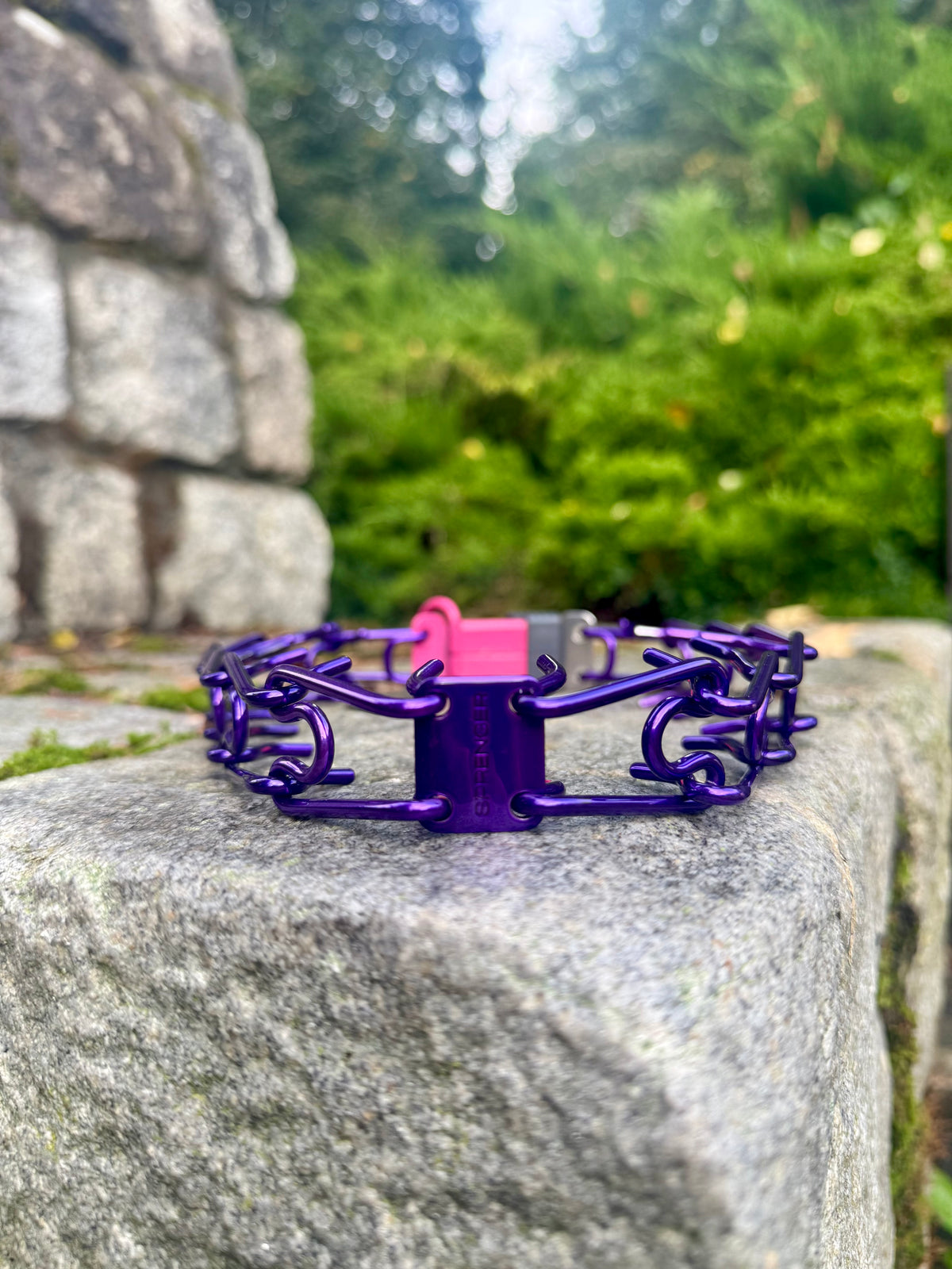 Herman Sprenger ULTRA-PLUS personalised prong collar - Candy purple