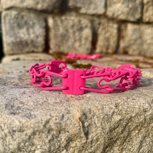 Herman Sprenger ULTRA-PLUS personalised prong collar - Hot pink