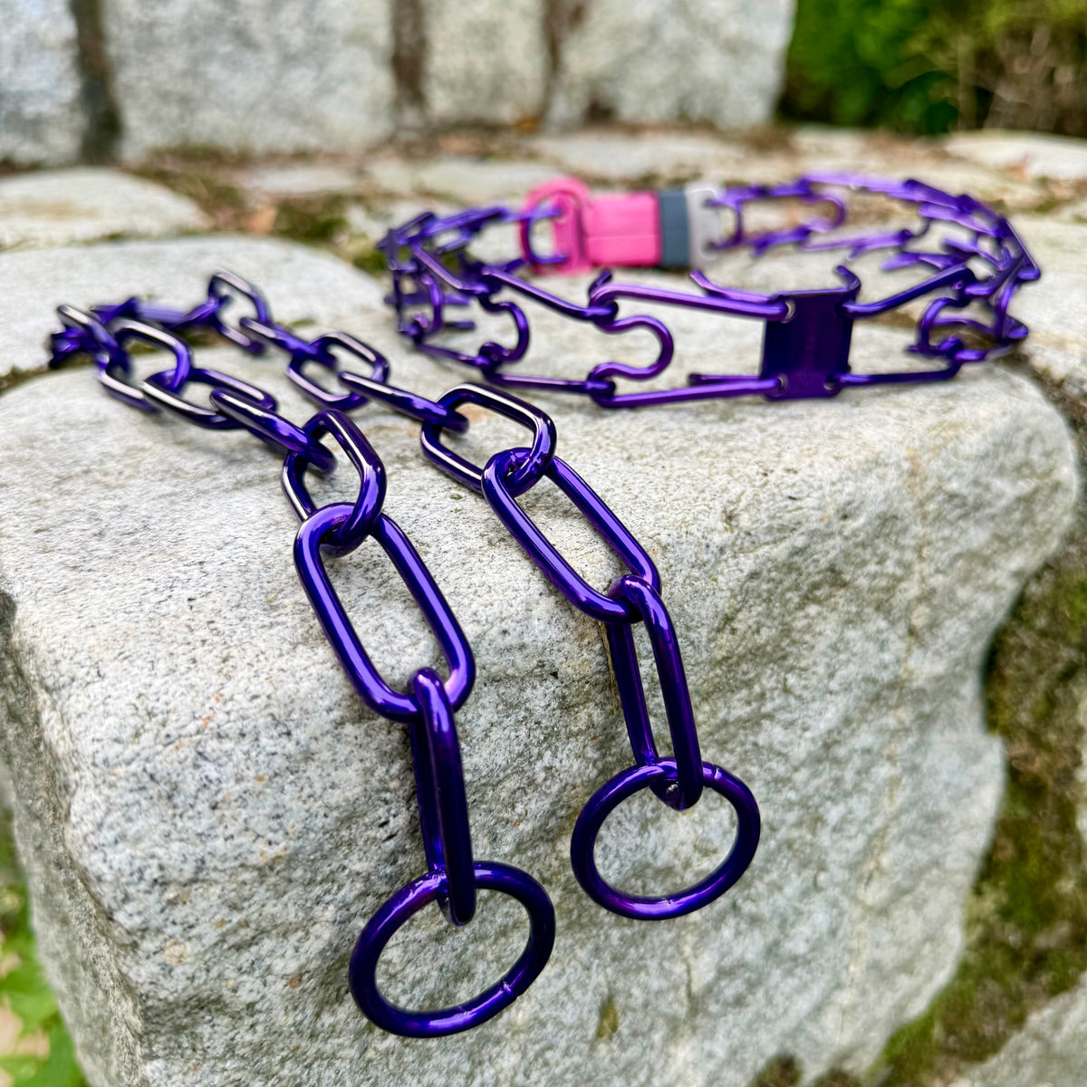 Herman Sprenger ULTRA-PLUS personalised prong collar - Candy purple