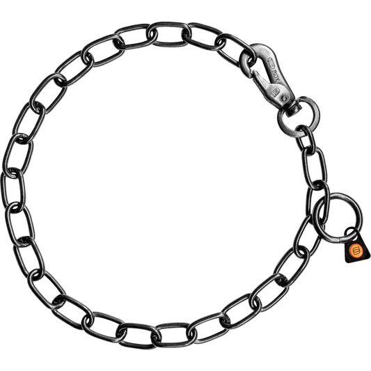 Łańcuszek z karabińczykiem stal nierdzewna czarny 3 mm średnie ogniwo