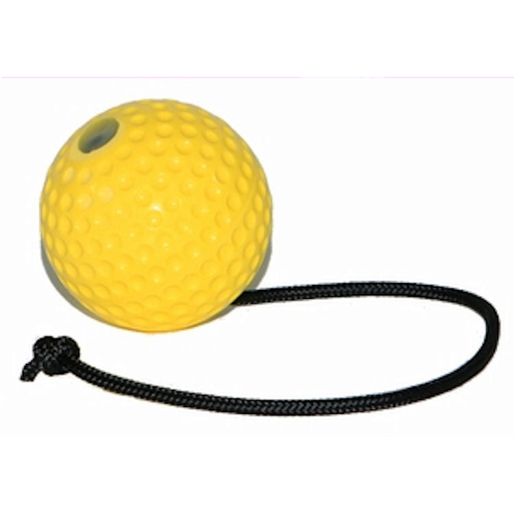 Piłka gumowa Euro Joe Yellow Super Ball - na sznurku