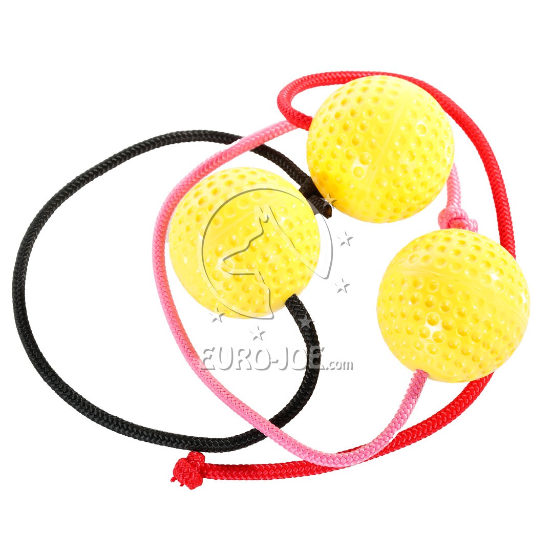 Piłka gumowa Euro Joe Yellow Super Ball - na sznurku