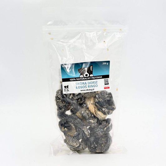 Gryzak naturalny dla psa DK DOG - ringo ze skóry dorsza i łososia - 200 g