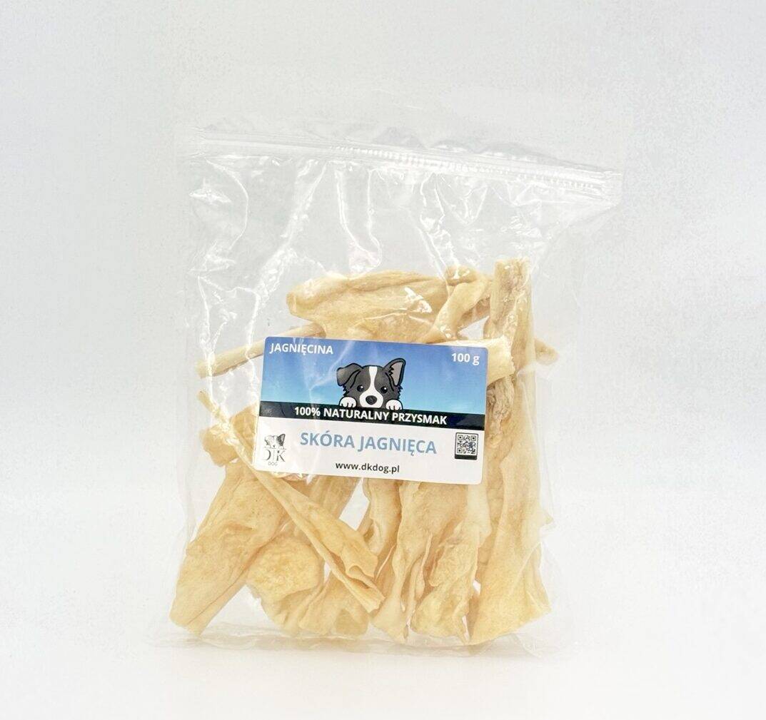 Gryzak naturalny dla psa DK DOG - skóra jagnięca - 100 g