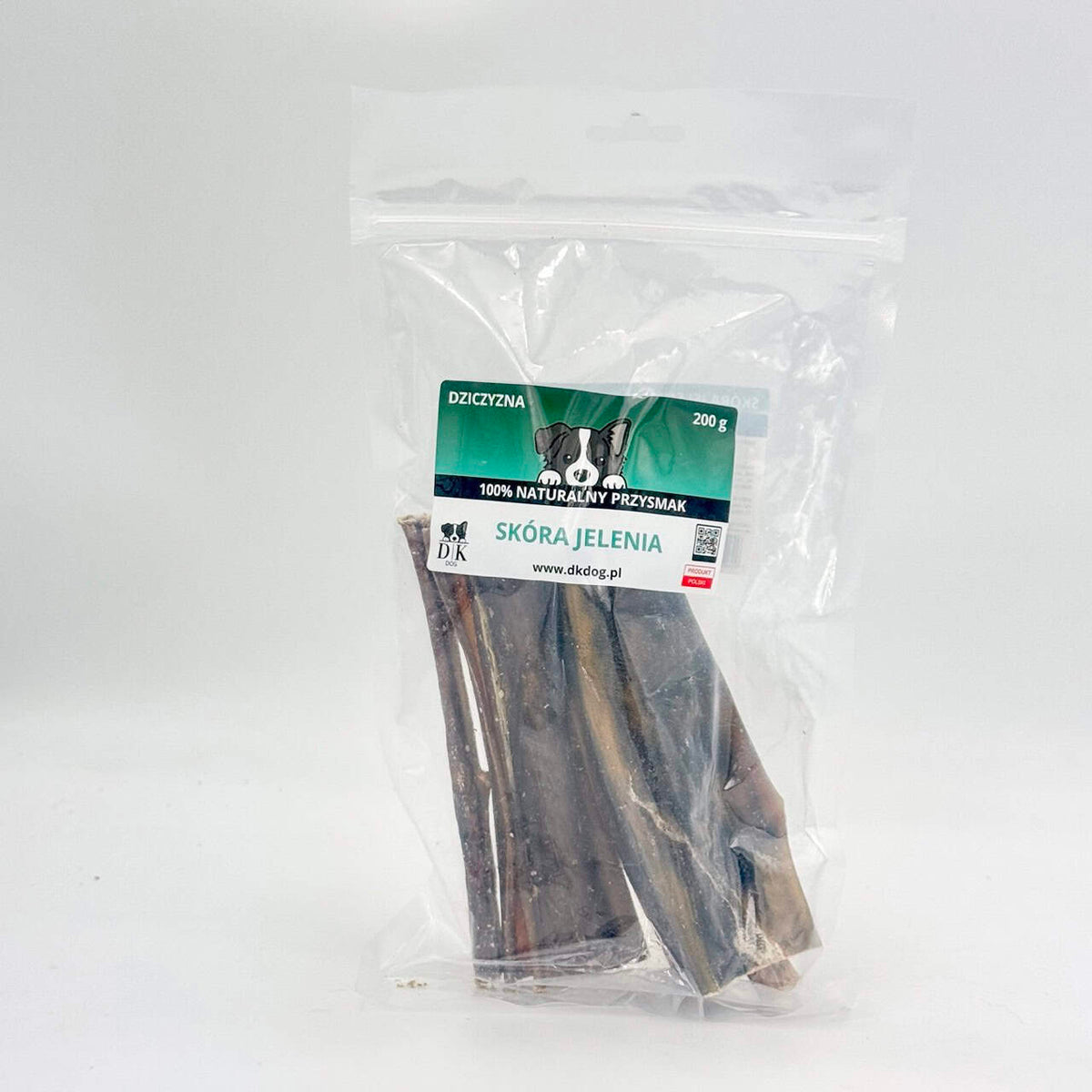 Gryzak naturalny dla psa DK DOG - skóra jelenia - 200 g