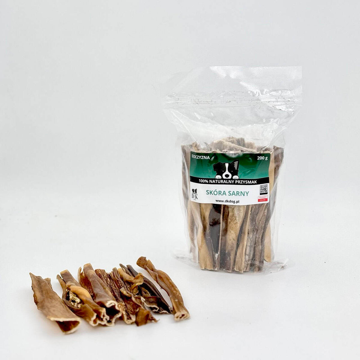 Gryzak naturalny dla psa DK DOG - skóra sarny - 200 g