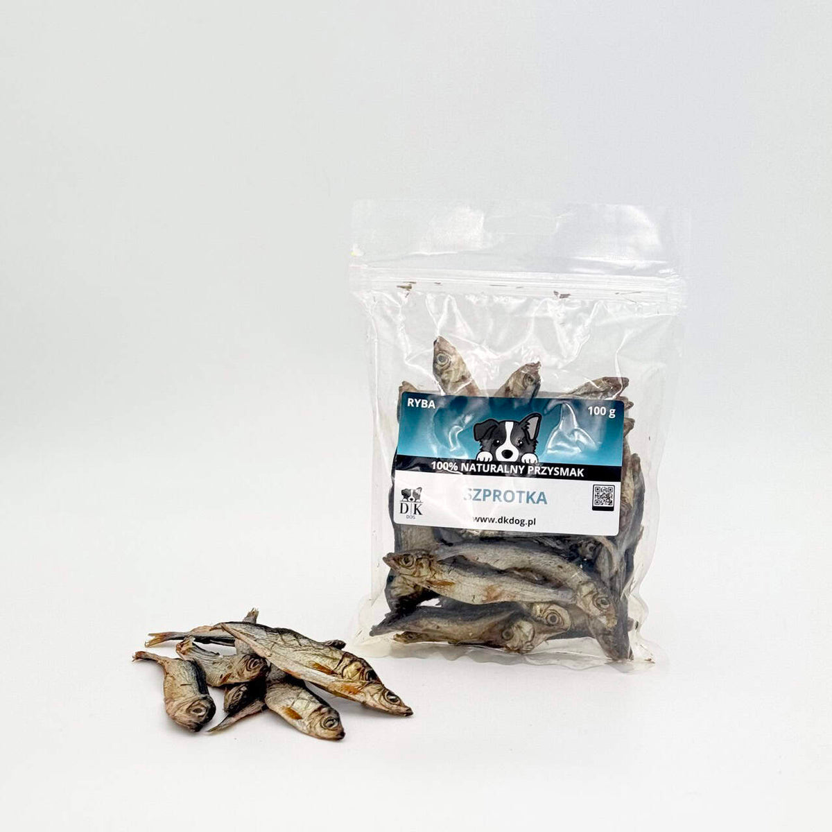 Gryzak naturalny dla psa DK DOG - szprotka bałtycka - 100 g