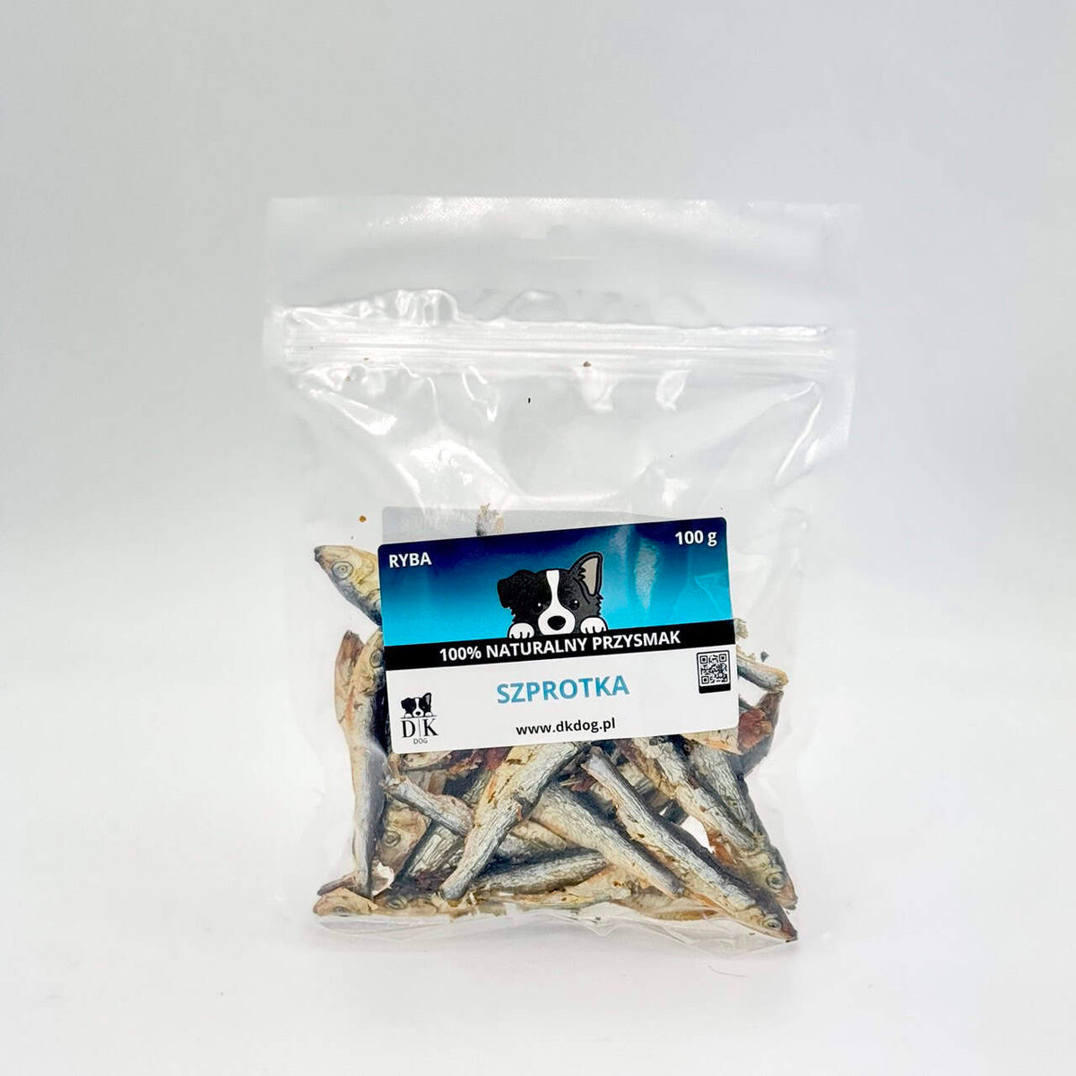 Gryzak naturalny dla psa DK DOG - szprotka bałtycka - 100 g