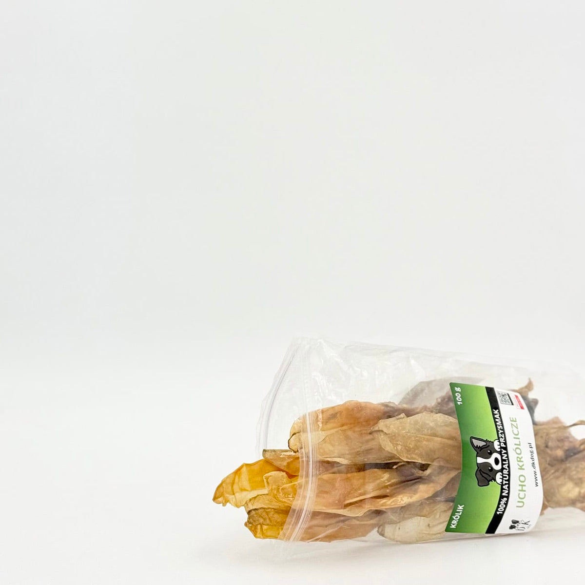 Gryzak naturalny dla psa DK DOG - ucho królika - 100 g
