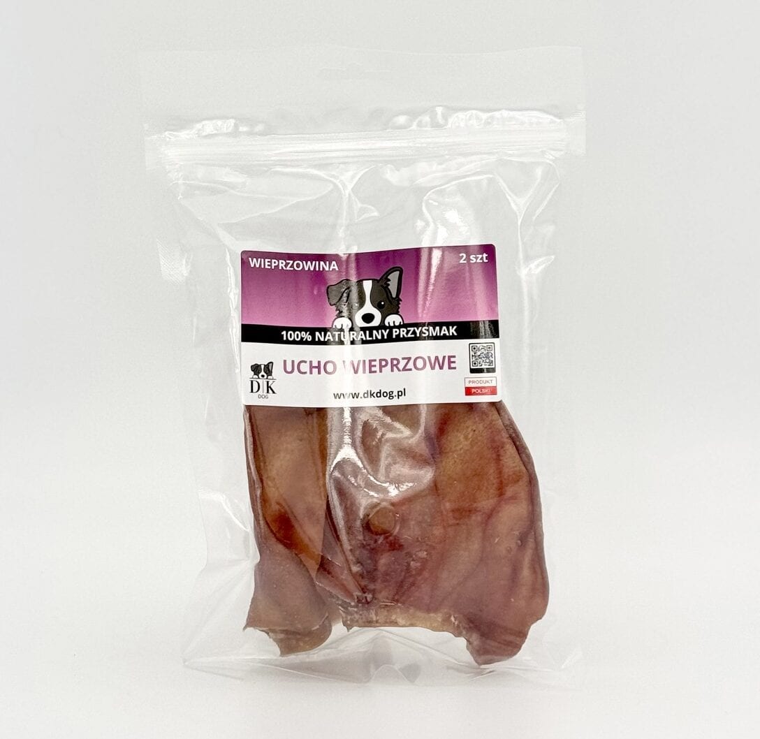 Gryzak naturalny dla psa DK DOG - ucho wieprzowe