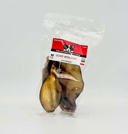 Gryzak naturalny dla psa DK DOG - ucho wołowe - 2 szt